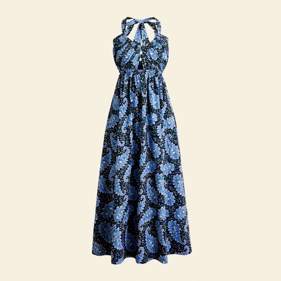 J. Crew Dresses & Skirts - NWT J. Crew Collection Sz 10 Halter Dress Pacific Paisley Organic Cotton Ratti